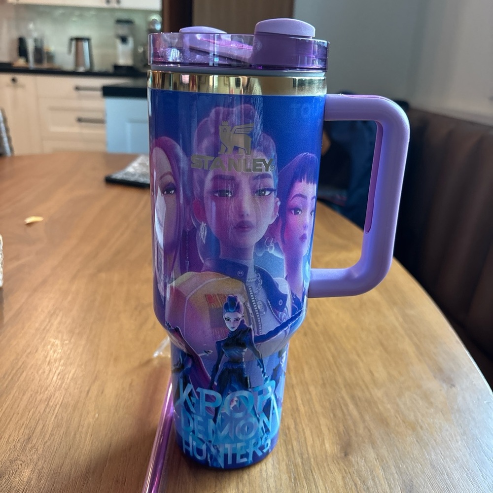 Stanley Purple and Gold Tumbler with Handle